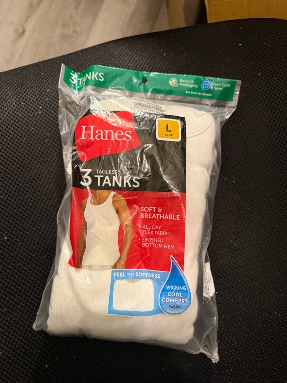 Hanes White Men's 3-Pack Tagless Tank Tops